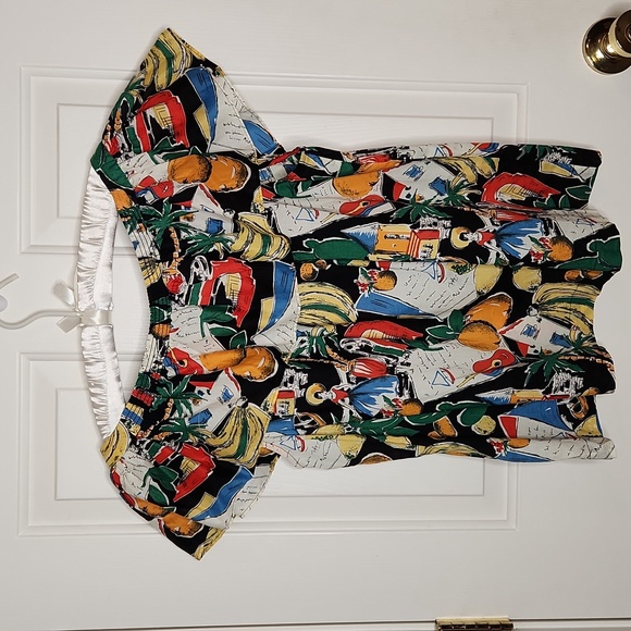 J. Crew Ruffle Top Post Card Print Size 12 NWT - Picture 11 of 14